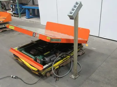 SOUTHWORTH Lift Tilt Table 3000Lb 12-36"Travel 58x48" Top 115V Single Phase
