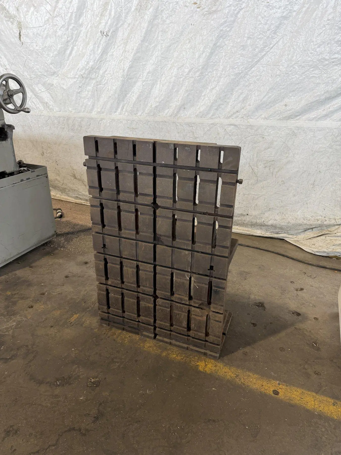 28" WIDE X 40" TALL X 20" DEEP T SLOTTED STACKED ANGLE PLATE. STOCK # 0219326