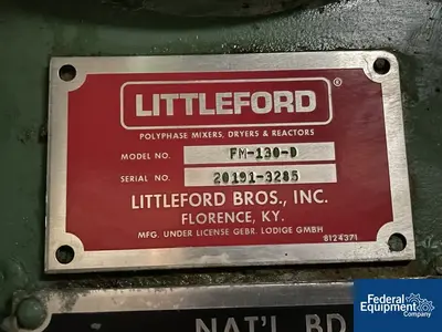 USED Littleford 4.6 Cu Ft Littleford  Mixer, Model FM 130D, S/S, JKT