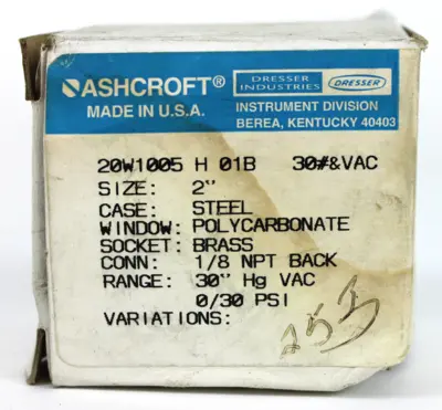 NEW ASHCROFT 20W1005 H 01B