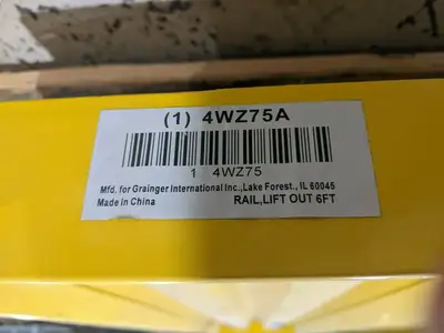 Used GRAINGER 6FT LIFT OUT YELLOW STEEL GUARD RAIL Miscellaneous MRO | Maverick Industrial Sales #1122009