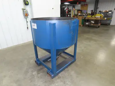 Hutco 43" Portable Steel Bulk Material Bin Gravity Hopper 28 Cu-Ft Fork Pockets