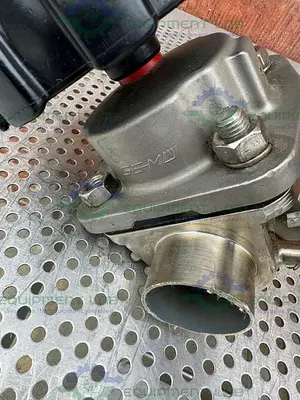 USED 2 GEMU STAINLESS STEEL  DIAPHRAGM VALVE W/ 2" TO 1/2" SANITARY FITTINGS
