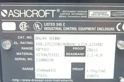 NEW ASHCROFT B424V-XCHNH PRESSURE SWITCH B424VXCHNH