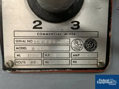 USED Hobart 60 Quart Hobart Planetary Mixer, Model H600, S/S