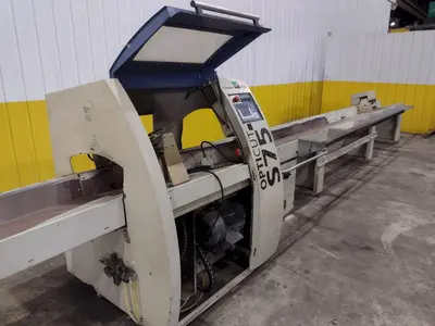 6" HIGH X 14" WIDE DIMTER  OPTICUT MODEL #S75 CROSS-CUT AUTOMATIC WOOD SAW, NEW 2003: STOCK #22923