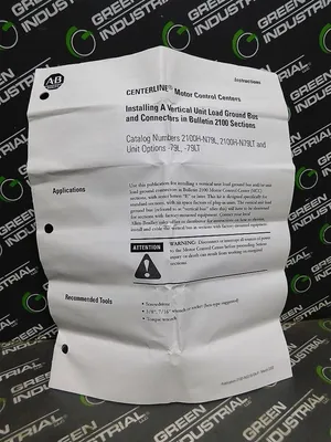 AB 2100U-KCRRN86/8 Motor Control Center Size 4 FVNR 100 HP 480V 3Ph 60Hz New
