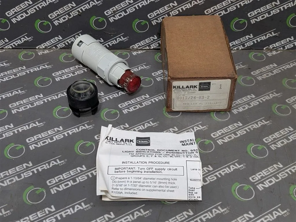 Killark Stahl 8013/24-03-2 Red Pilot Light 110-127V New NIB