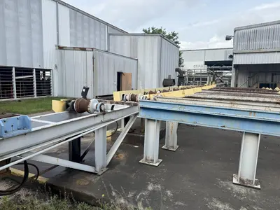 2000 TON HEAVY DUTY 4-POST HYDRAULIC PRESS, USED FOR STRAIGHTENING PIPE & BAR: YOBRO #25137