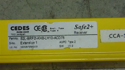 Cedes S2L-BRF2I-KH8-LH10-ACD78 Safe2+ Light Curtain Receiver 48" Used