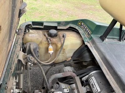 (1) 2015 E-Z-Go golf cart with a Kawasaki gas engine, includes Club canopy and ball washer, fold-dow...