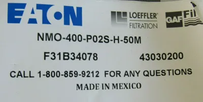 NEW LOT OF 4 EATON F31B34078 FILTER BAG NMO-400-P02S-H-50M