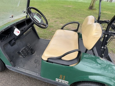 (1) 2014 E-Z-Go golf cart with a Kawasaki gas engine, does not include Club canopy or ball washer, f...
