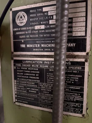 MINSTER B1-60 O.B.I. Presses | Global Machine Brokers, LLC (11)