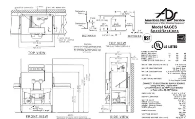 Used AMERICAN DISH SERVICE _UNKNOWN_ Dishwashers Pennsylvania US | MS Restaurant and Equipment Sales #1265456
