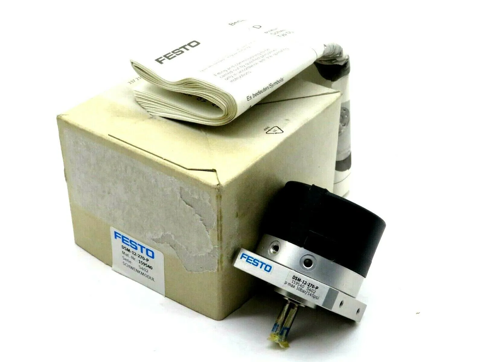 NEW FESTO ELECTRIC DSM-12-270-P ROTARY ACTUATOR MODULE 145PSI DSM12270P
