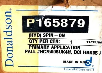 NEW DONALDSON P165879 HYDRAULIC FILTER