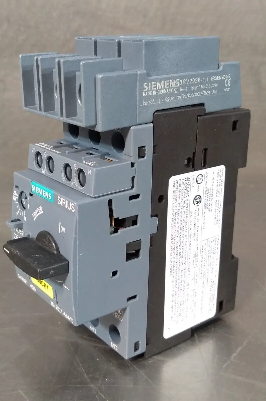 Siemens Sirius 3RV2021-4BA10 Motor Protection Circuit Breaker Loc4D44