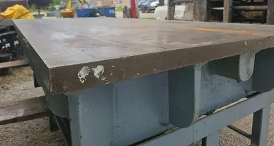 USED CAST IRON 8' X 4' LAYOUT TABLE