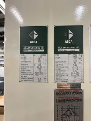 Used 2017 AIDA NC1-1100 Straight Side Presses Michigan US | Midwest Press and Automation #1319639