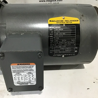 Baldor Reliance VM3554 Industrial Motor 5/8″ Keyed Shaft 1-1/2HP 208-230/460V 60Hz 3Ph