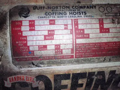 Duff Norton 1/2 Ton Hoist, Pendant Controlled