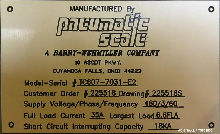 Used PNEUMATIC SCALE TC607 Cappers Chuck - Rotary Illinois US | Aaron Equipment #1515451
