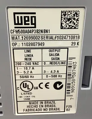 Used WEG CFW500 Variable Speed Drives | Palmetto Automation #1149675
