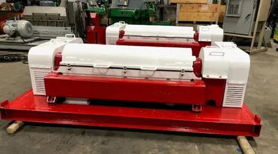 (4) Swaco 518 HV oilfield decanter centrifuge skids, Duplex SS.
