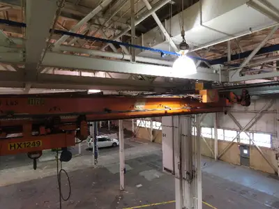 Cleveland Tramrail P&H 11 Ton Double Girder Underhung Bridge Crane 34' 10" Span