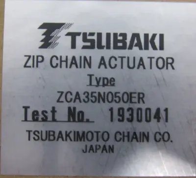 NEW TSUBAKI ZCA35N050ER ZIP CHAIN ACTUATOR