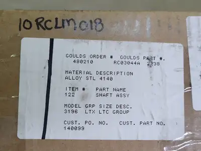 New | in-Stock GOULDS PUMPS RC03044A-2238 Parts (Hydraulics and Pneumatics) British Columbia CA | Lenmark #256563
