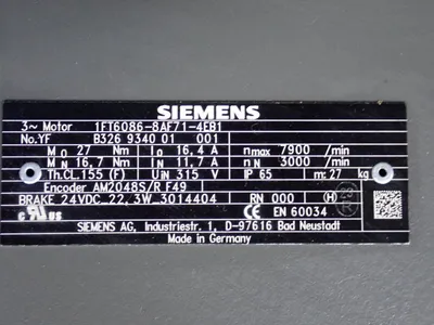USED SIEMENS 1FT60868AF714EB1