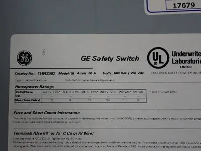 Used GE THN3362 Disconnects Ohio US | HGR 24 #801816