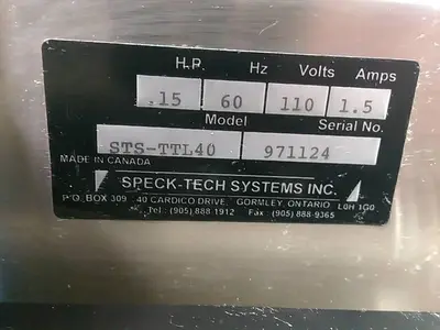 USED SPECK-TECH SYSTEMS INC. STS-TTL-40