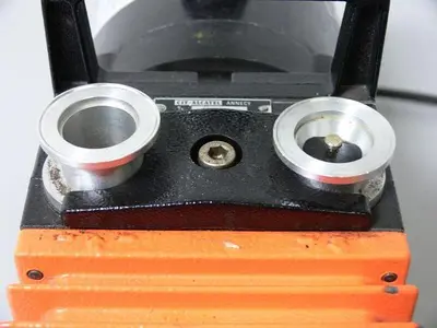 USED ALCATEL 2008A DUAL STAGE ROTARY VANE VACUUM PUMP W/ FRANKLIN 1/2 HP MOTOR