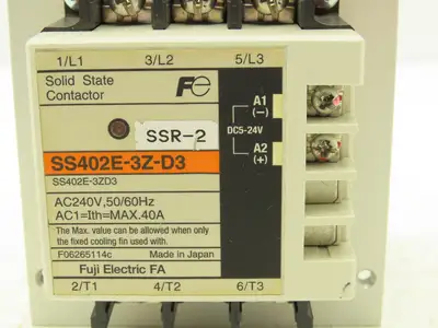Fuji Electric SS402E-3Z-D3 Solid State Contactor Relay 240vac 50/60Hz .4A 3 Pole