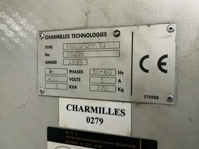 Used 1999 CHARMILLES TECHNOLOGIES ROBOFORM 51 EDM Sinkers Ohio US | HGR 24 #1301673