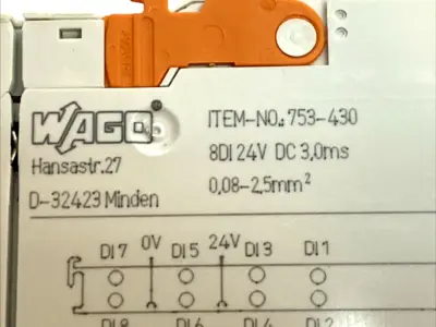 USED WAGO 8-CHANNEL 24VDC DIGITAL INPUT MODULE 3MS