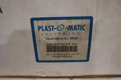 NEW PLAST-O-MATIC ABVS075EPT-PV / ABVS075EPTPV AIR ACTUATED BALL VALVE #H129