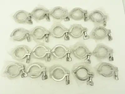 TL China 2" Steel Bolted Sanitary Clamp 304SS 2" Pipe Flange Dia 2.5" Lot of 20