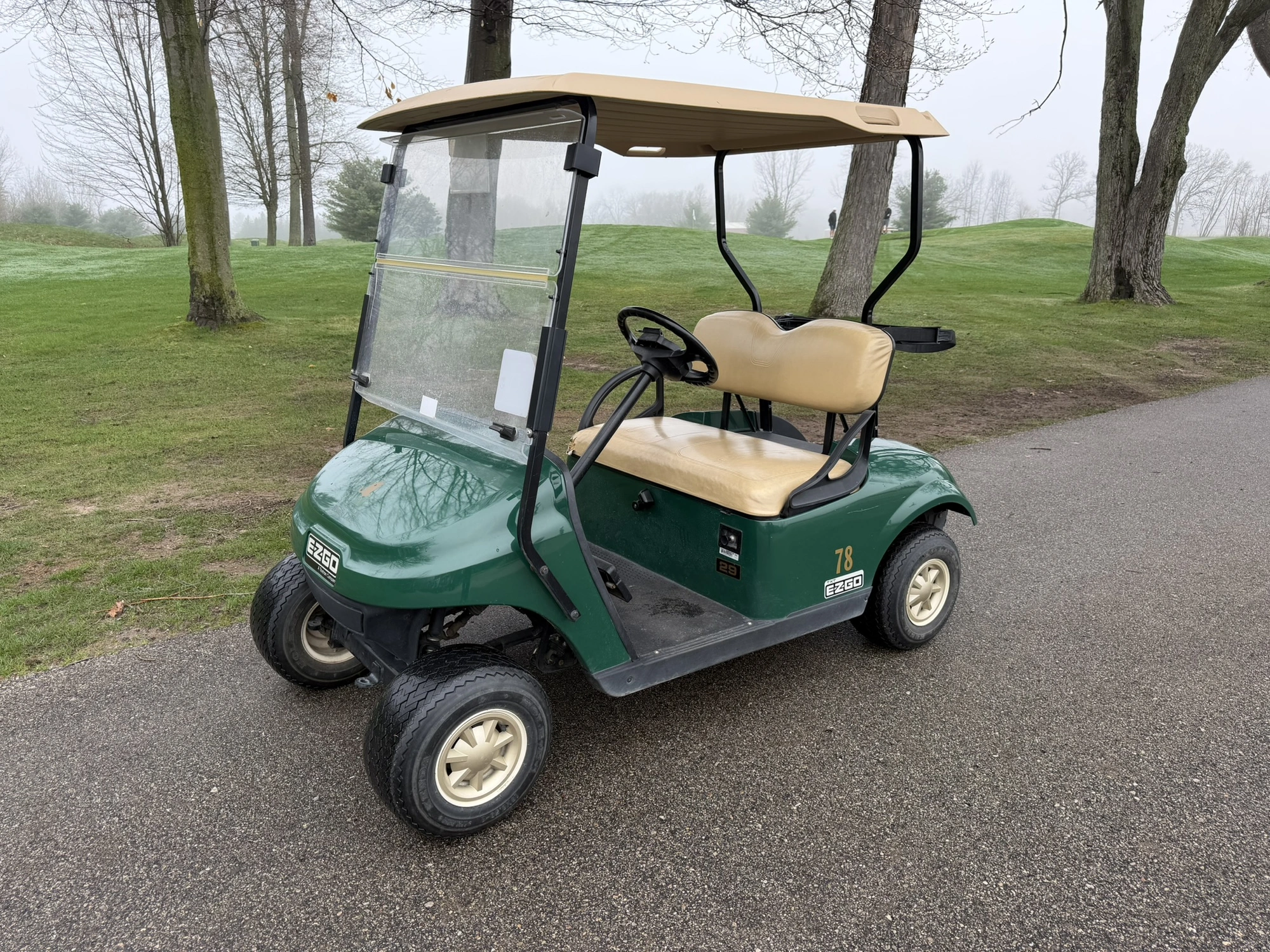 (1) 2014 E-Z-Go golf cart with a Kawasaki gas engine, does not include Club canopy, ball carrier, fo...