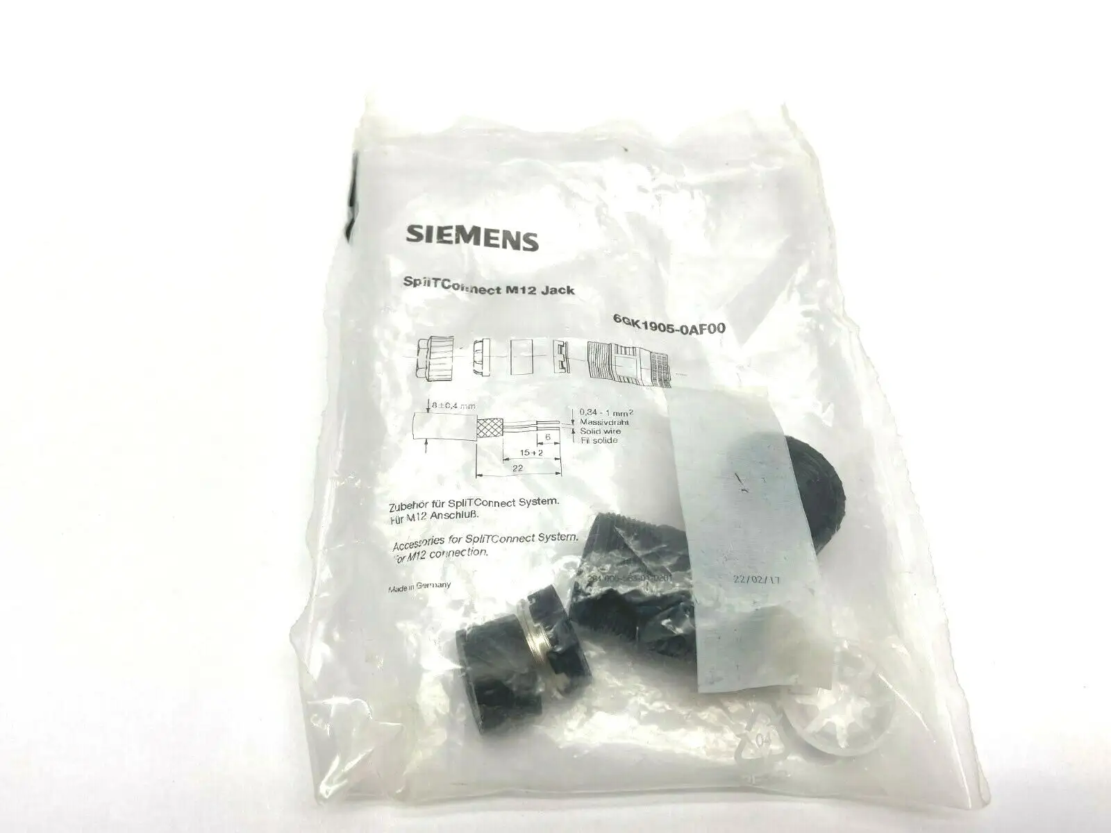 New | in-Stock SIEMENS SPLITCONNECT M12 JACK CONNECTOR Connector Accessories | Maverick Industrial Sales #1115819