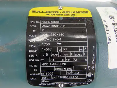 Dodge 26A20R14 20:1 Ratio 87.5RPM 2Hp 208-230/460V Right Hand Gearmotor