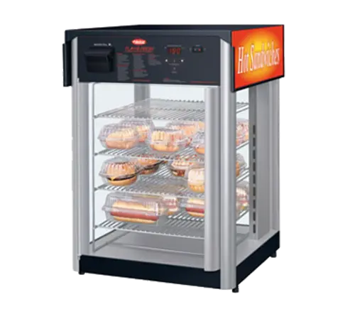 Hatco FDWD-2X 19 2/5" Dual Service Countertop Heated Display Case - (4) Shelves, 120v