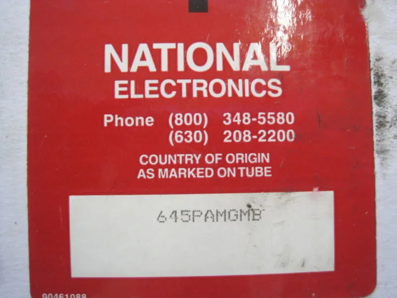 NEW NATIONAL ELECTRONICS 645PAMGMB CRT TUBE