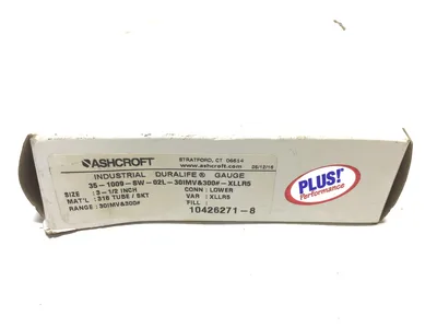 Ashcroft 35-1009-SW-02L-30IMV&300#-XLLR5 Duralife Pressure Gauge 3-1/2″Inch