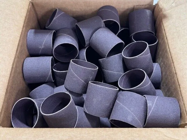 Merit 1" x 1-1/2" Spiral Wound Sanding Bands 40 Grit Aluminum Oxide 100 Pack