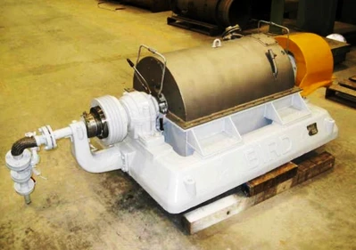 Bird 18 x 28 solid bowl decanter centrifuge, 316SS.