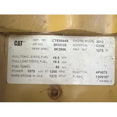 New | in-Stock CAT 3512B TA, V-12, 4-STROKE, WATER-COOLED DIESEL Diesel Generators Texas US | Oil The Woodlands Group #1501414